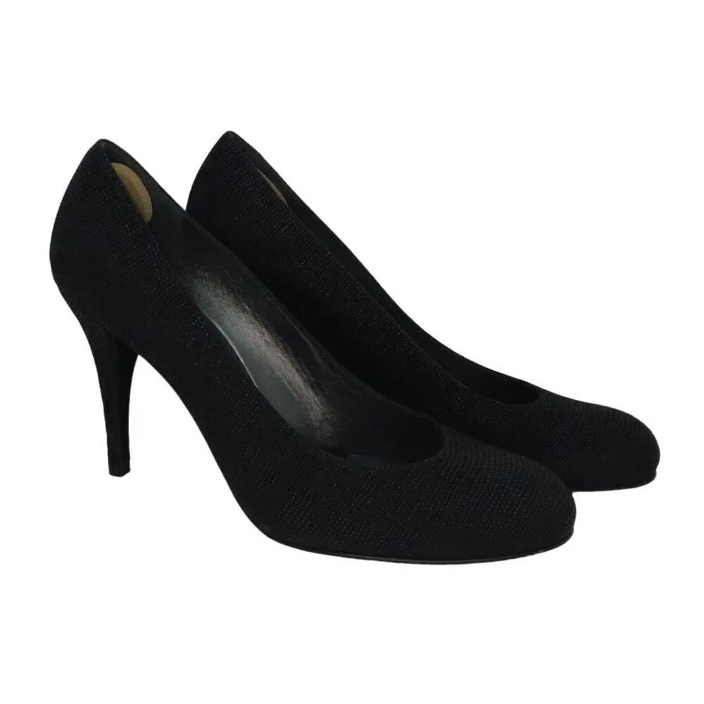 STUART WEITZMAN Top Designer Womens Black Goosebump Napi Heels - Size: 7 1/2